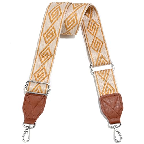 Image of Purse Strap,1.5 inch Leather End Shoulder Strap Adjustable Replacement,Retro Multi-Pattern Crossbody Bag Straps