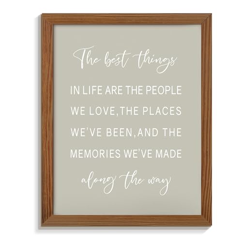 The Best Things In Life Wall Art Framed Wood Sign Plaque Scripture Bible Verse Quotes Inspirational Sayings Wall Art Vintage Family Sign for Home Bedroom Farmhouse Guest Room Décor Housewarming Gift