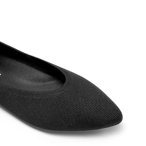 DREAM PAIRS Pointed Toe Flats for Women, Comfortable Dressy Knit Ballet Flats with Arch Support, Women's Dress Shoes for Work Office Business Casual Travel4