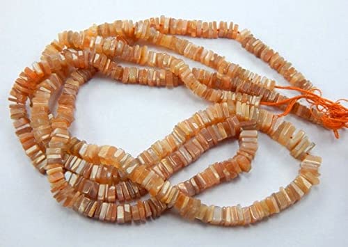 Pierre de lune pêche perles Heishi 4-6 mm naturelle 18" lot de 2 rangs bijoux DIY