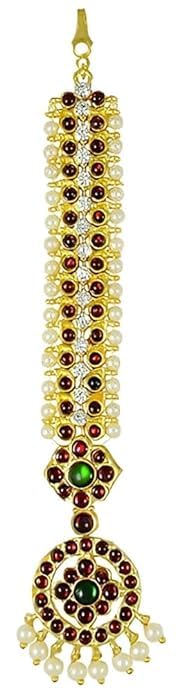 pmw Traditional Nethi Chutty Mang Tikka, Kempu Stone Papidi Billa - 1 PIECE-picture-42