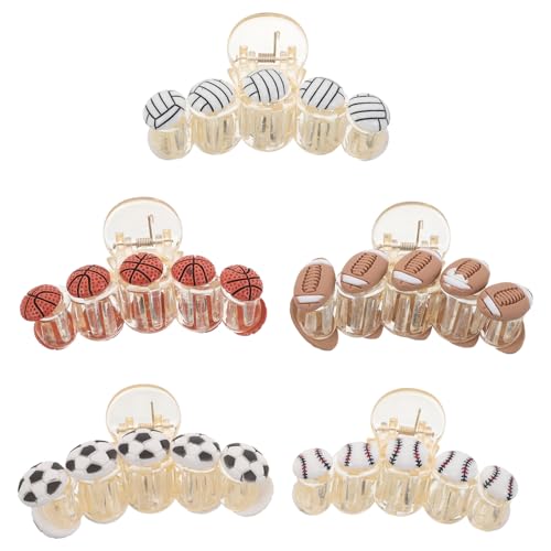 Pincettes à cheveux sportives en lot de 5 pinces transparentes