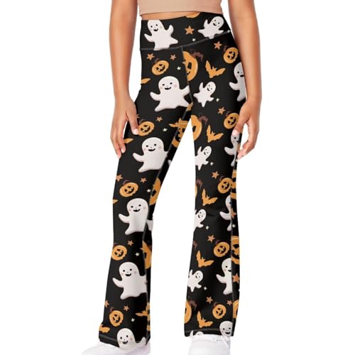 Girls Halloween Leggings High Waisted Yoga Flare Pants 5-14 Years Old