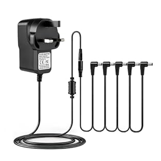 Guitar Pedal Power Supply Adapter This 9V 1A DC power supply adapter is designed for guitar pedals, providing a reliable power source for your pedal board setup, with a 5-way daisy chain to power multiple pedals at once. Universal Compatibility Compa...