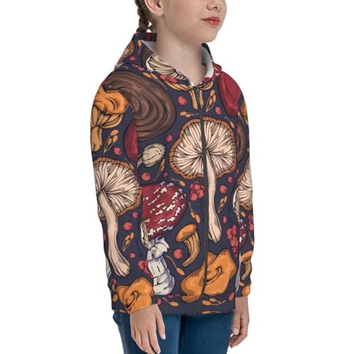 Forest Wild Mushroom Kid Hoodies Boys Zip Up Sweatshirts Girls Pullover with Pocket4