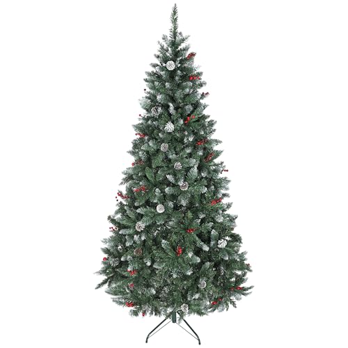 Alberi di natale in offerta , quali sono i migliori in tutte le misure (ed anche già addobbati ed innevati!) HOMCOM Albero di Natale Innevato Alto 210 cm con 928 Rami, Albero...