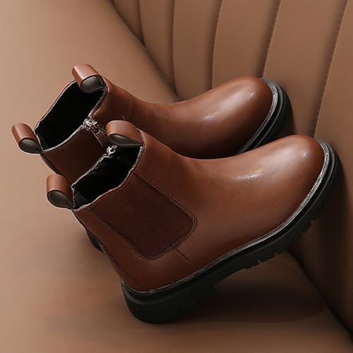 Boy Girls Zip-up Warm Fur-Lined Snow Outdoor Waterprrof Chelsea Boots3