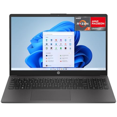 HP Laptop 255 G10 AMD Ryzen 7 7730U 32GB 512GB SSD 15.6” Full HD W11 Teclado Ingles Multitarea Intensiva y Productividad Empresarial
