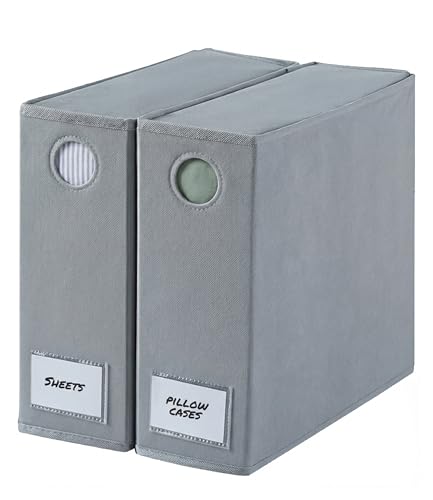 2-Pack-Sheet-Organizers-Foldable-Sheets-Set-Organizer-KingQueen-Grey 2 Pack Sheet Organizers - Foldable Sheets Set Organizer - King/Queen - Grey - Image 1