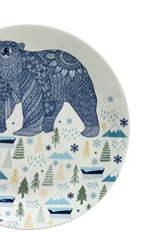 Image of The Wishing Chair | Animal Illustrative Series Wall Plate - Bear | Decorative Ceramic Plate | Unique Bear Design | Perfect for Home Decor | Great Gift Idea