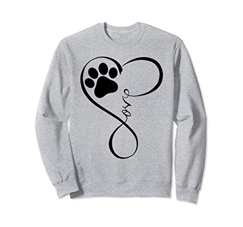 Dog Black Paw Pawprint Dogs Owners Funny Animal Pet Lover Sweatshirt