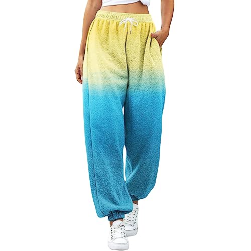 Pantalones deportivos para mujer, cómodos, estampados, con bolsillos, cintura alta, ropa deportiva para mujer, pantalones deportivos de ajuste atlético, pantalones elásticos para mujer, Reino Unido,