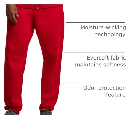 Image of Fruit of the Loom Eversoft Fleece Elastic Bottom Sweatpants with Pockets, Relaxed Fit, Moisture Wicking, Breathable