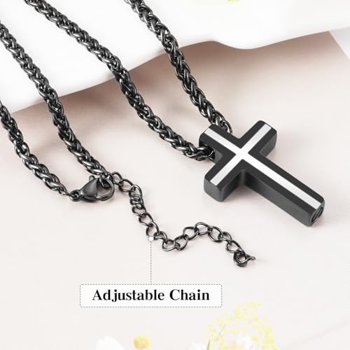 Dletay Cremation Urn Necklace for Ashes Cross Cremation Jewelry Stainless Steel Ashes Necklace for Women Men Keepsake Urn Pendant Ashes Holder4