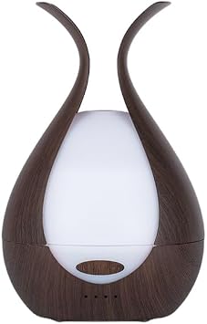 Ultrasonic Electric Aroma Diffuser for Essential Oil, 200ml Capacity, 7 Color led Light, 4 Mist Settings, Water Shortage auto Shut Off Protection Dark Wood