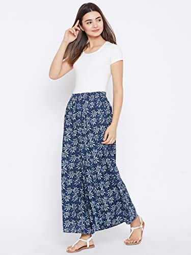Image of PANIT Navy Blue Printed Cotton Palazzo