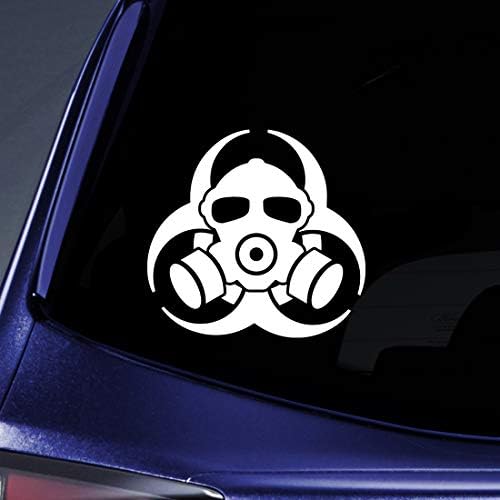 Bio Gas Mask Sticker Decal Notebook Car Laptop 5.5" (White) image 2