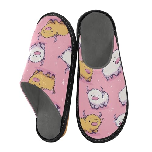 Slippers for Women Cute Bison Soft Fuzzy Women's Slippers Indoor and Outdoor Shoes