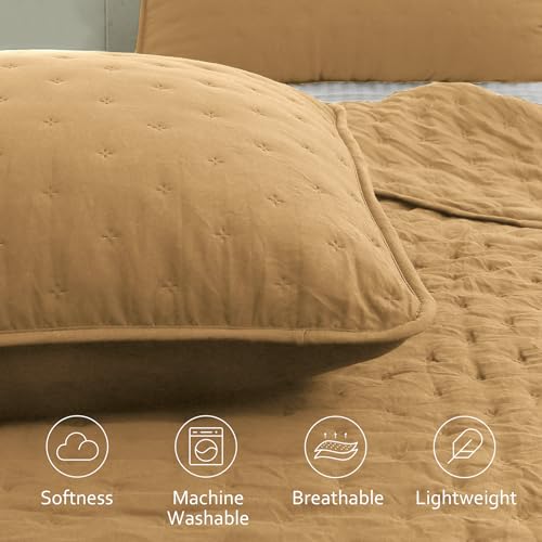 Colcha California King extragrande que soluciona camas cortas set amarillo 4