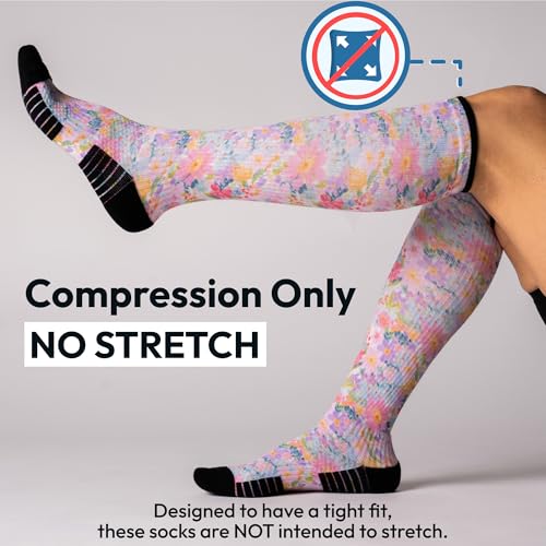 Image of Viasox Compression Socks for Women and Men, Knee High Socks 12-15 mmhg Circulation Support for Flight, Travel, Daily