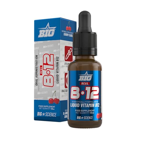 BIG - Vitamina B12 Líquida Sublingual - 5000 mcg - B12 Vitamina con Metilcobalamina Pura y de Rápida Absorción - Vitaminas para el Cansancio, Fatiga y Sistema Inmune - 60 Dosis (30 ml)