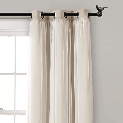 Meriville 1-Inch Diameter Single Window Treatment Curtain Rod, Oil-Rubbed Bronze Bird Finials, 28-Inch To 48-Inch Oil-Rubbed Bronze Rod #TOP1