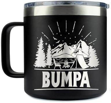 Bumpa Camping Tumbler 14 Oz Coffee Mug - Bumpa Tumbler - Bumpa Camping Gifts - Fathers Day Gift - Bumpa Mug - Birthday Gift Ideas For Bumpa - Gifts For Campers Outdoors, 16oz, Transparent image 3