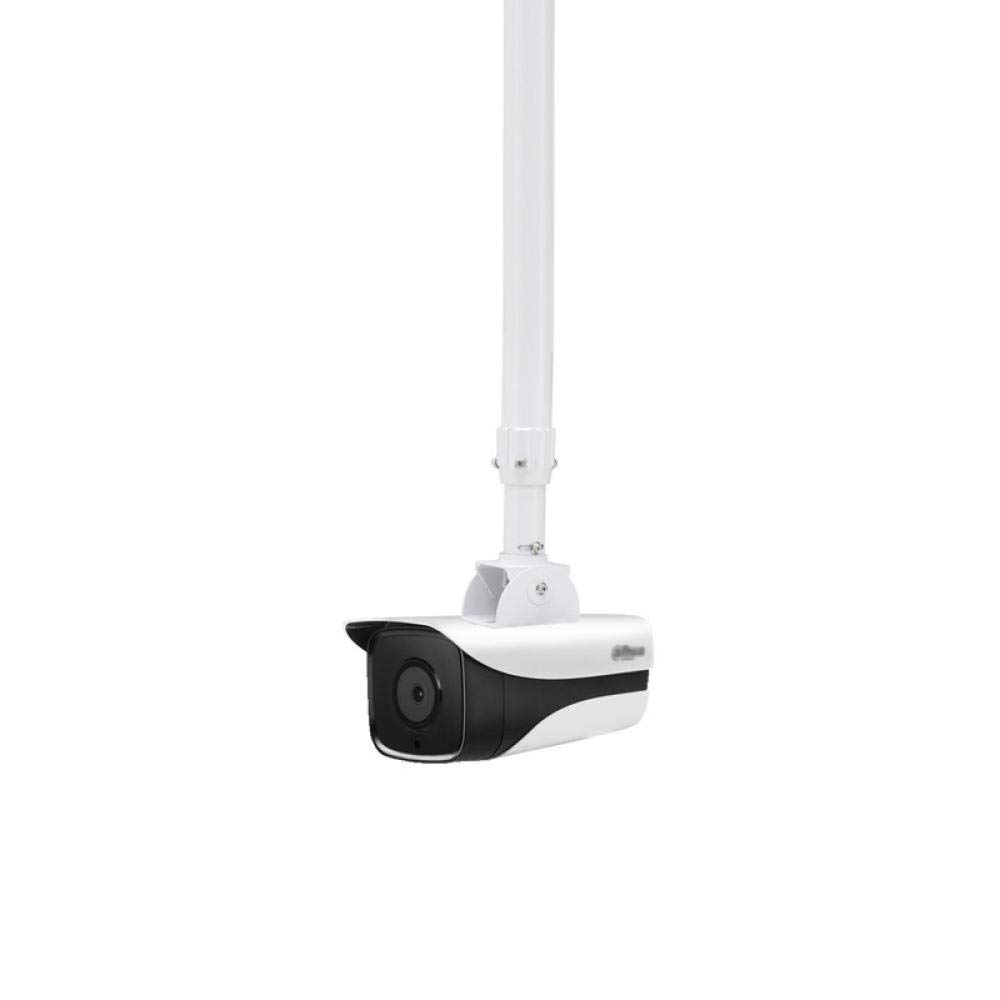 Supporto telescopico da parete per telecamera di sicurezza, regolabile, 1-2 m, in alluminio, per sorveglianza, supporto in metallo bianco per uso interno/esterno, lunghezza 100-200 cm