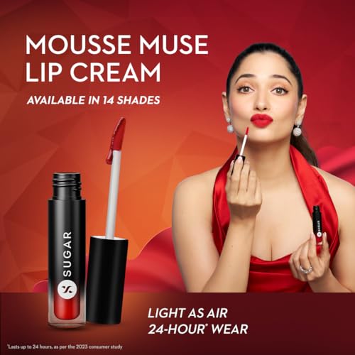 Image of SUGAR Cosmetics Mousse Muse Lip Cream | Lasts 24+ Hrs | Creamy Mousse Lipstick | Waterproof & Smudgeproof | 5ml - 01 Backlit Nude