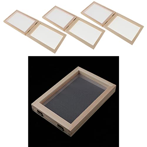 Prettyia Wooden Paper Making Papermaking Mould Frame Screen Mesh Tool Kits For Paper Handcraft Diy Paper Craft, Set Of 3Pcs #TOP3
