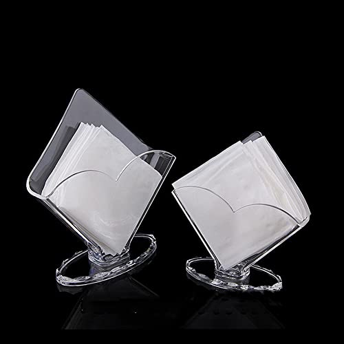2Pcs Clear Acrylic Napkin Holder Cocktail Tissue Dispenser Tabletop Stand Napkin Organizer For Halloween Christmas Kitchen Restaurant Home Bar Accessories(S,L) #TOP1