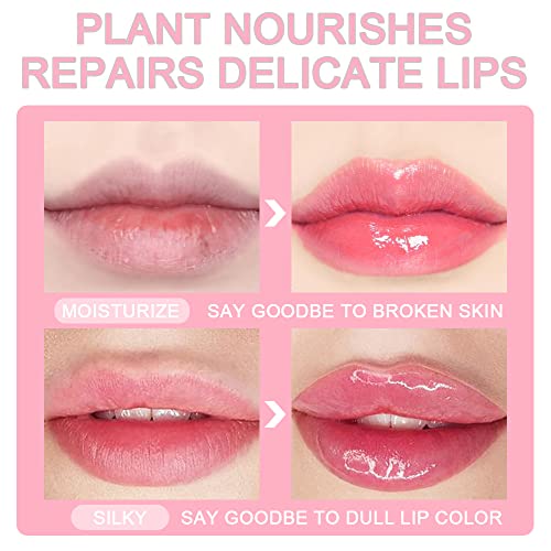 3 Pcs Color Changing Lip Gloss Lip Oil Tinted, Pink Magic Mood Lipstick , High-Shine Clear Temperature Color Change Lip Stain Lip Balm, Longlasting Lips Will Not Dry Out,Brillo Para Los Labios #TOP3