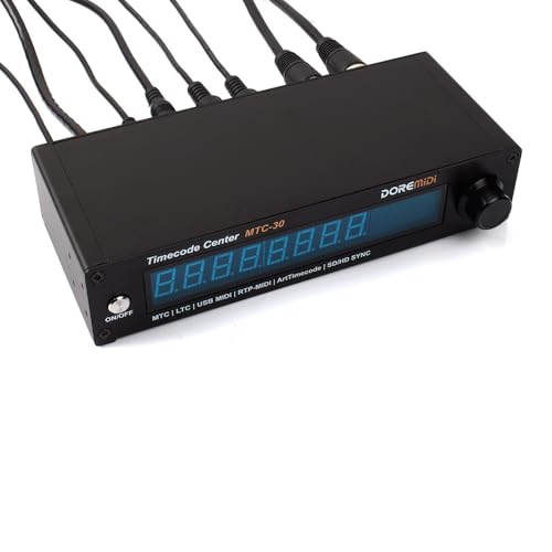 DOREMiDi Timecode Center MTC-30 Unterstützt Timecode-Reader, Generator, Konverter SMPTE LTC ArtTimeCode RTP-MIDI MMC PoE (MTC-30)