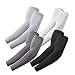 ROXUN 4 Pairs Arm Sleeves, Cooling UV Sun Protection Sports Compression for Men/Women Black+Dark Gray+Light Gray+White