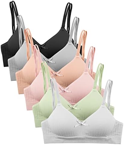 Curi Evis Teens Training Bras for Girls Big Kids Padded Sports Bra Adjustable Straps Cotton Ages 12-14
