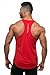 Dri Fit Microfiber Bodybuilding Stringer Tank Top Y-Back Racerback, Medium, Red