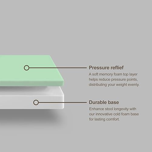 Miniatura 6 de Silla ergonómica 512 AKONI, taburete ajustable para el hogar y la oficina, mejora tu postura, cojines gruesos y cómodos, ruedas de bloqueo (negro,