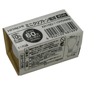 Amazon | 【5個セット】日立 KR100/110V54WW ホワイト 60W形ミニ