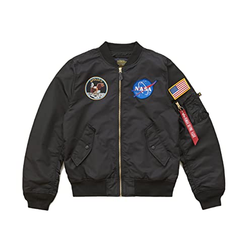 Alpha Industries Men's Apollo L-2B Flight Jacket - S, Black with Red Lining