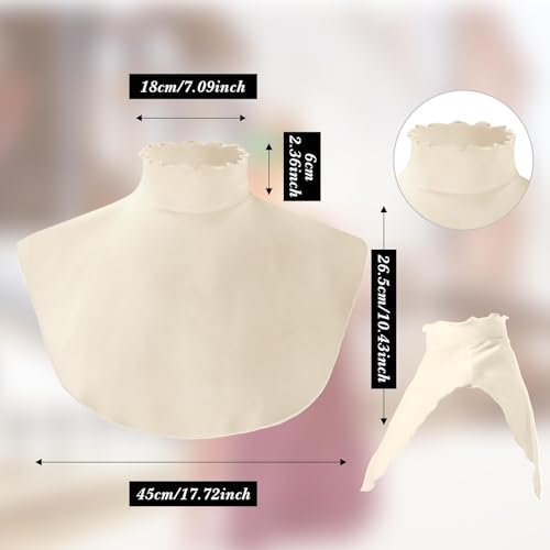 Image of Cutecrop Turtleneck Dickey Extra Large Fake Collar Detachable Dickey Collar Half Mock Turtleneck for Men Women