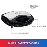 Total Chef 4-in-1 Interchangeable Cooking Surfaces, Countertop Grill Plus Open Griddle, Sandwich Press, Waffle Maker, Healthy Family Cooking, Home, Dorm or RV, BPA Free - Image 7