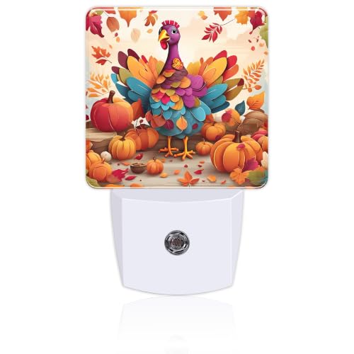 Image of Night Light, Dusk to Dawn Night Light Plug in, Fall Thanksgiving Turkey