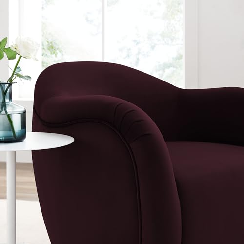 Sillón giratorio terciopelo color mora moderno miniatura 5
