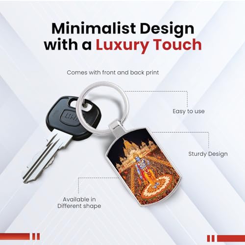 Image of Stylish Metal Keychains with Permanent Glossy Print - Inspirational Quotes & Spiritual Designs - Perfect Key chains for loved ones, Personal Use, Gifts & Return Gifts