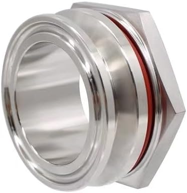 Bulkhead Compression Fitting Tri Clamp 1.5" 2" Stainless Steel SS304 Water Tank Beer Can Kettle Connector Pipe Fittings (2inch TC64mm)