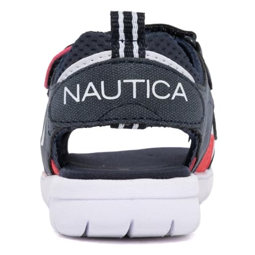 Image of Nautica Toddler Boys Sport Sandals - Lightweight Athletic Open-Toe Summer Shoes with Dual Adjustable Hook and Loop Straps for Outdoor Play, Beach, and Water