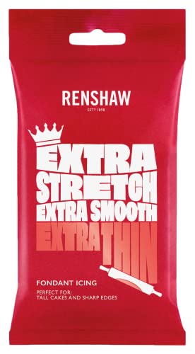 Renshaw Rolfondant Extra Red 1kg - Fondant Extra Elástico con Sabor a Malvavisco, Perfecto para Cubrir Pasteles y Tartas - Blanco - 1kg