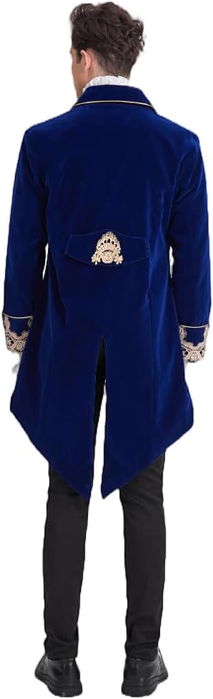 Mens Gothic Victorian Steampunk Pirate Frock Coat Jacket