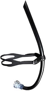 Snorkel de natação com válvula de purga unidirecional, fácil de respirar para snorkel de natação em água aberta com válvula de purga unidirecional, montagem central fácil de respirar para água aberta
