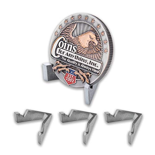 Coin Stand (3 Pack) - Coin Holder - Antique Silver Finish - Challenge Coin Aa Medallion Token Holders - Veteran Owned Company! #TOP9